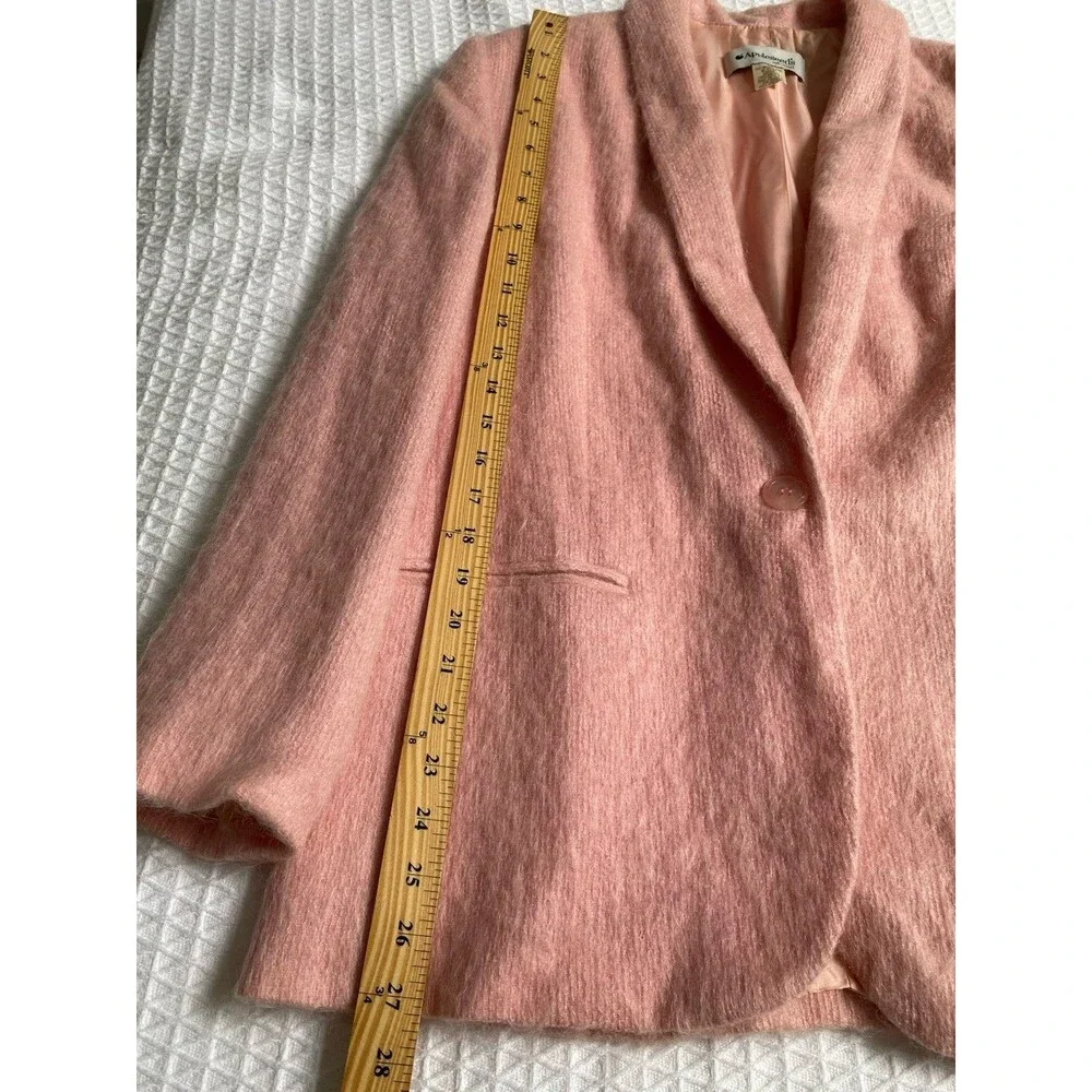 Vintage Appleseeds Mohair jacket Coat pink Barbiecore Blazer women’s Size 14 - Picture 4 of 6